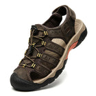 Outdoor Sandals | Genuine Leather Hiking Sandals with Elastic Strap | Comfortable Casual Footwear for Summer Adventures 0