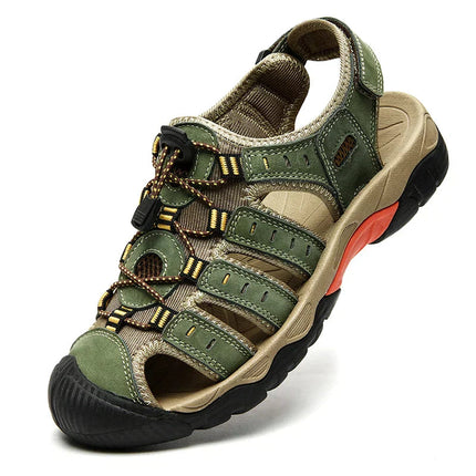 Outdoor Sandals | Genuine Leather Hiking Sandals with Elastic Strap | Comfortable Casual Footwear for Summer Adventures 10