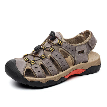 Outdoor Sandals | Genuine Leather Hiking Sandals with Elastic Strap | Comfortable Casual Footwear for Summer Adventures 12