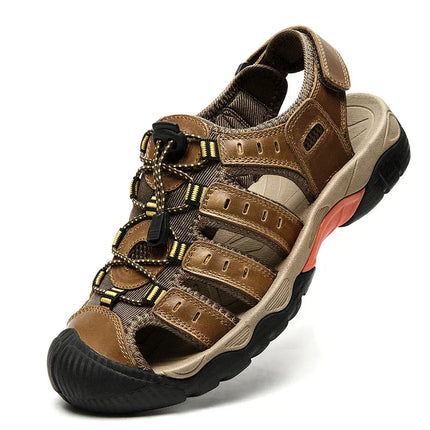 Outdoor Sandals | Genuine Leather Hiking Sandals with Elastic Strap | Comfortable Casual Footwear for Summer Adventures 13