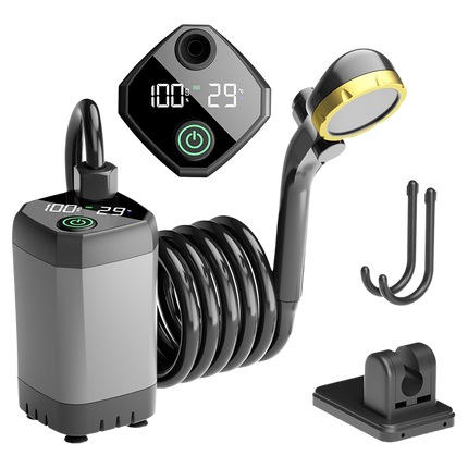 Outdoor Shower Pump | Portable Rechargeable Camping Shower with LED Display | Ideal for Hiking and Beach Trips 11