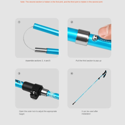Outdoor Trekking Poles | Collapsible Hiking Sticks with Lightweight Aluminum Design | Durable Support for All Terrains 4