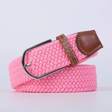 Elastic Fabric Belt with Metal Buckle, One Size Casual Stretchy Belt for Everyday Outfits – image 26