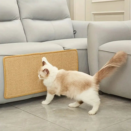 Sisal Cat Scratcher, Modern Cat Scratching Board with Wood Base