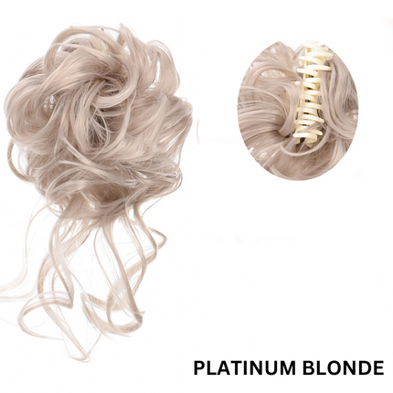 Messy Bun Hair Piece, Wavy Curly Hair Bun Scrunchie – image 10