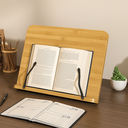 PageLift | Wooden Book Stand with Adjustable Height & Foldable Design | Ergonomic Support for Hands-Free Reading 3