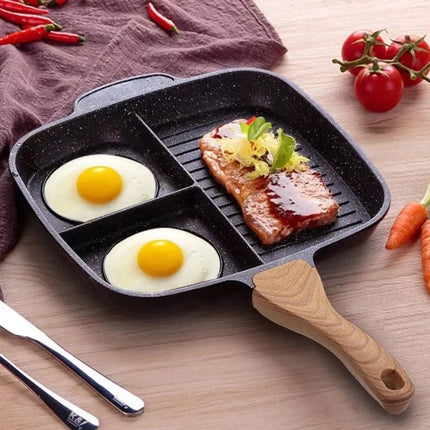 Breakfast Skillet with 3 Sections, Aluminum Grill Pan – image 5