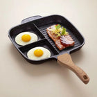 Breakfast Skillet with 3 Sections, Non Stick Frying Pan for Induction, Aluminum Grill Pan, Nonstick Cookware for Eggs and