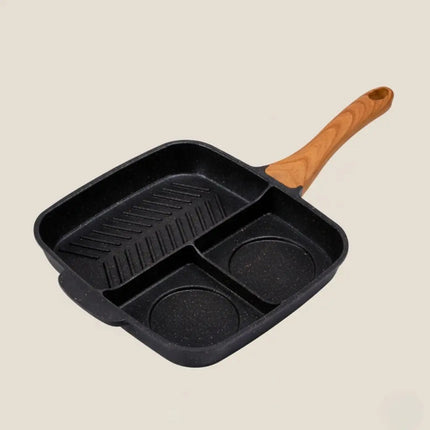 Breakfast Skillet with 3 Sections, Non Stick Frying Pan for Induction