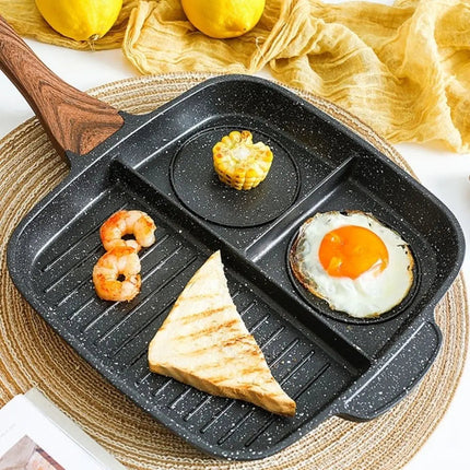 Breakfast Skillet with 3 Sections, Non Stick Frying Pan for Induction – image 4