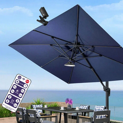 Patio Umbrella with Solar Lights | Remote-Controlled Brightness & Timer | Eco-Friendly Illumination for Outdoor Gatherings 2