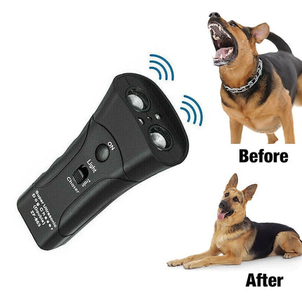 Ultrasonic Dog Repeller with LED Flashlight, Anti Barking Device