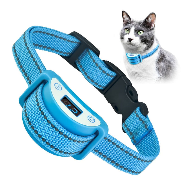 Shock Collar for Cats, Anti Meow Cat Collar with Sound Vibration and Shock Modes, Rechargeable Cat Training Collar_00