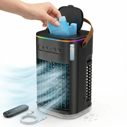 Personal Air Cooler | Compact Design with 1.2L Water Reservoir & Remote Control | Ideal for Work and Sleep Comfort 0