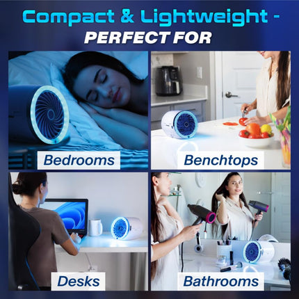 Personal Cooling Fan | Portable Evaporative Cooler with Ice Pack & 3 Speed Settings | Compact Design for Desk and Travel 3