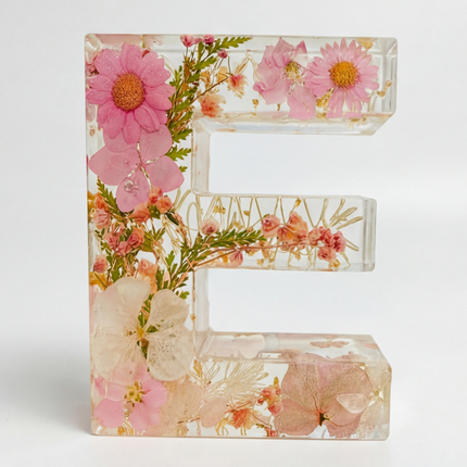 Personalized Floral Resin Letter Light | Unique Home Decor with Warm LED Glow for a Calming Atmosphere 12