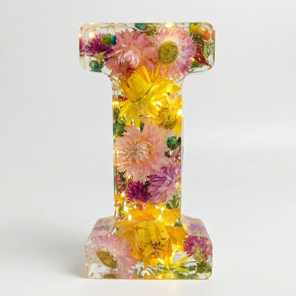 Personalized Floral Resin Letter Light | Unique Home Decor with Warm LED Glow for a Calming Atmosphere 13