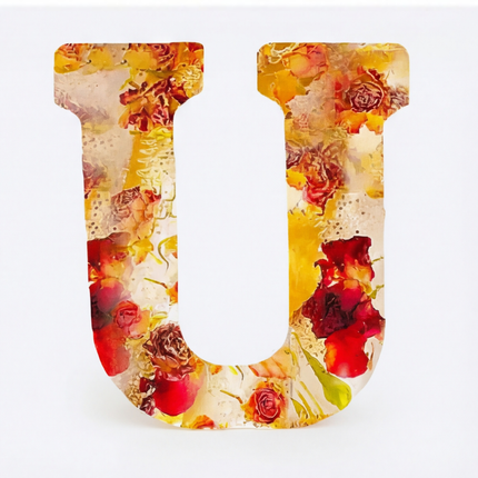 Personalized Floral Resin Letter Light | Unique Home Decor with Warm LED Glow for a Calming Atmosphere 14
