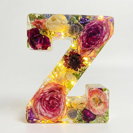 Personalized Floral Resin Letter Light | Unique Home Decor with Warm LED Glow for a Calming Atmosphere 16