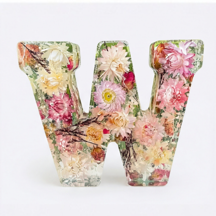Personalized Floral Resin Letter Light | Unique Home Decor with Warm LED Glow for a Calming Atmosphere 17