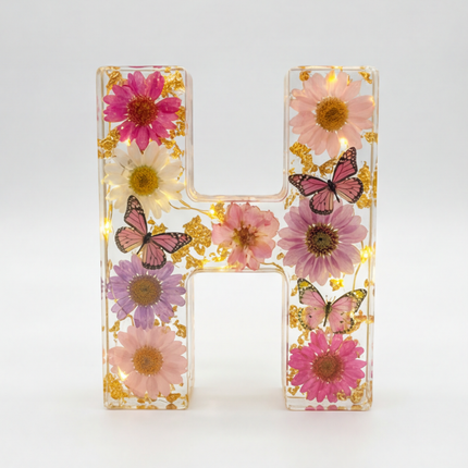 Personalized Floral Resin Letter Light | Unique Home Decor with Warm LED Glow for a Calming Atmosphere 20