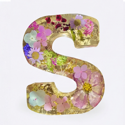 Personalized Floral Resin Letter Light | Unique Home Decor with Warm LED Glow for a Calming Atmosphere 24