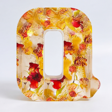 Personalized Floral Resin Letter Light | Unique Home Decor with Warm LED Glow for a Calming Atmosphere 28