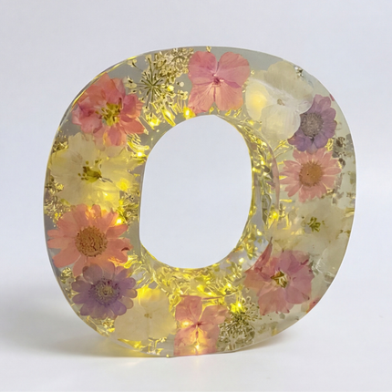 Personalized Floral Resin Letter Light | Unique Home Decor with Warm LED Glow for a Calming Atmosphere 29
