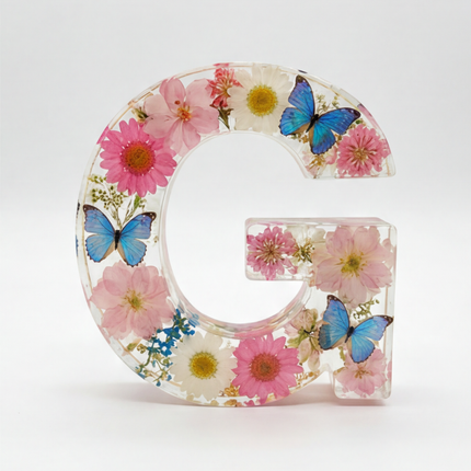 Personalized Floral Resin Letter Light | Unique Home Decor with Warm LED Glow for a Calming Atmosphere 32