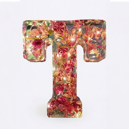 Personalized Floral Resin Letter Light | Unique Home Decor with Warm LED Glow for a Calming Atmosphere 9