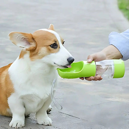 Portable Dog Water Bottle with Food Container, Pet Water Dispenser for Dogs and Cats