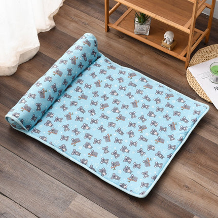 Pet Comfort | Self-Cooling Pet Bed with Plush Pillow | Breathable Design for Summer Relief 9