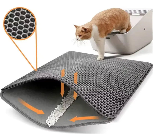 Pet Haven | Cat Litter Mat with Dual-Layer Design & Water Resistance | Machine Washable for Easy Cleanup 1