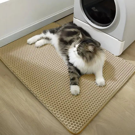 Pet Haven | Cat Litter Mat with Dual-Layer Design & Water Resistance | Machine Washable for Easy Cleanup 4