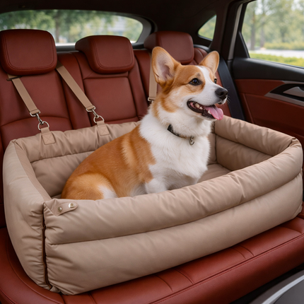 Pet Haven | Dog Car Seat Booster Bed with Waterproof Design | Elevated Comfort for Safe Travel 6