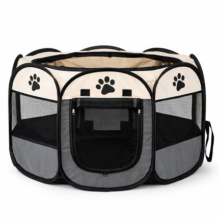 Pet Haven | Dog Playpen with Breathable Mesh Panels | Portable Indoor and Outdoor Enclosure for Secure Pet Play 0