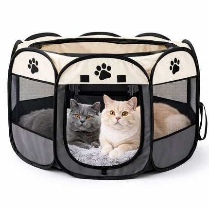 Pet Haven | Dog Playpen with Breathable Mesh Panels | Portable Indoor and Outdoor Enclosure for Secure Pet Play 1