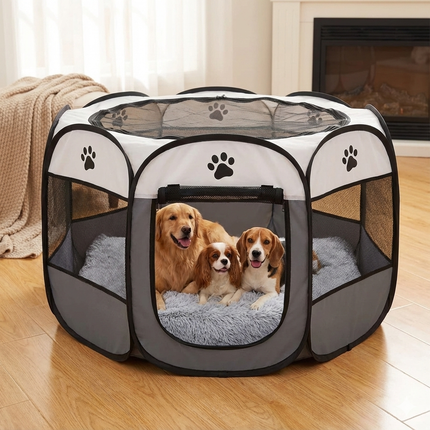 Pet Haven | Dog Playpen with Breathable Mesh Panels | Portable Indoor and Outdoor Enclosure for Secure Pet Play 2