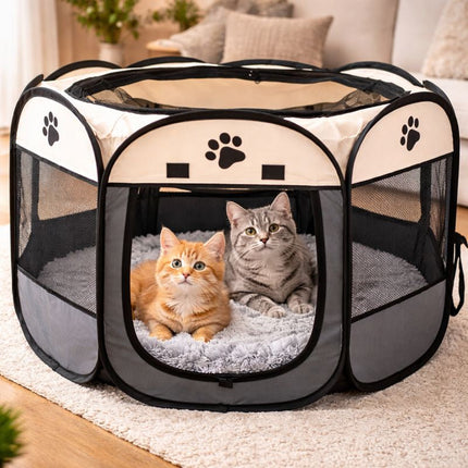 Pet Haven | Dog Playpen with Breathable Mesh Panels | Portable Indoor and Outdoor Enclosure for Secure Pet Play 3