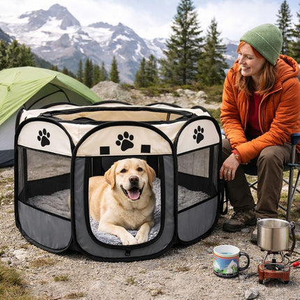 Pet Haven | Dog Playpen with Breathable Mesh Panels | Portable Indoor and Outdoor Enclosure for Secure Pet Play 7