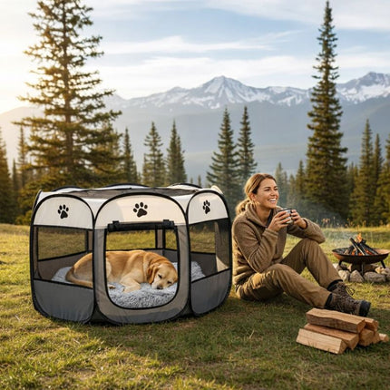 Pet Haven | Dog Playpen with Breathable Mesh Panels | Portable Indoor and Outdoor Enclosure for Secure Pet Play 8