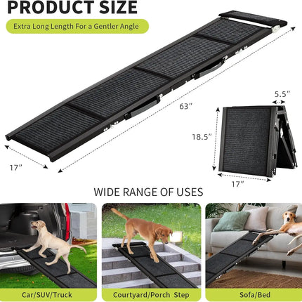 Pet Ramp | Quad-Fold Dog Ramp for Car with Anti-Slip Surface | Easy Access for Large Breeds 3