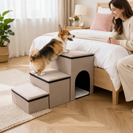 Pet Steps Collection | Foldable Dog Stairs for Bed with Eco-Friendly Design | Easy Access for Pets 3