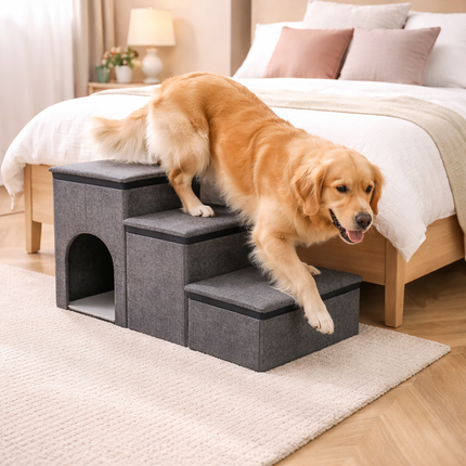 Pet Steps Collection | Foldable Dog Stairs for Bed with Eco-Friendly Design | Easy Access for Pets 4