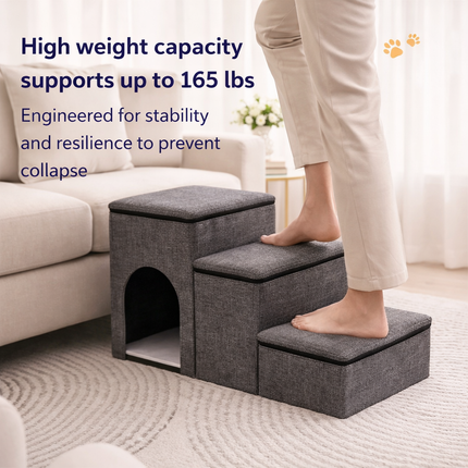 Pet Steps Collection | Foldable Dog Stairs for Bed with Eco-Friendly Design | Easy Access for Pets 7