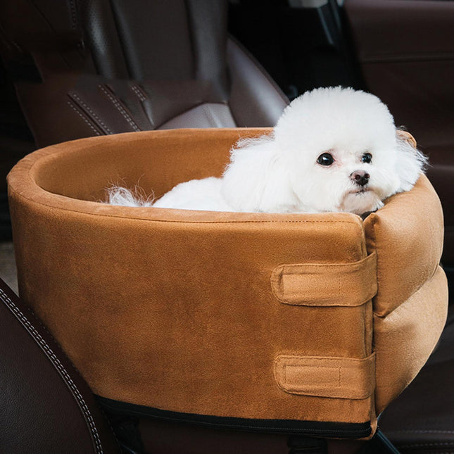 Pet Travel Booster Seat | Soft Padded Car Seat with Safety Harness | Comfortable Design for Dogs and Cats 1