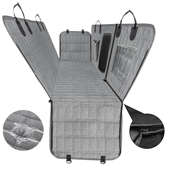 Pet Travel Hammock | Waterproof Rear Seat Protector with Cozy Design for Safe Car Rides 0