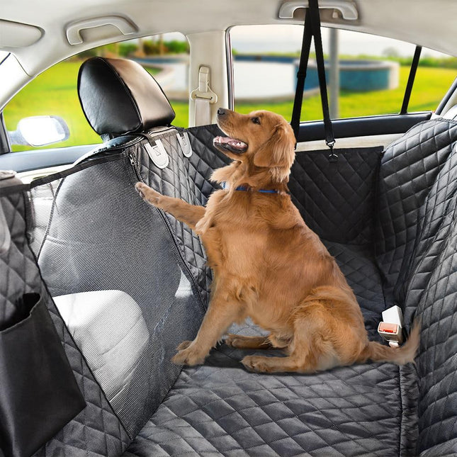 Pet Travel | Dog Car Seat Cover with Safety Clips & Mesh Center | Eco-Friendly Design for Secure Travel 0
