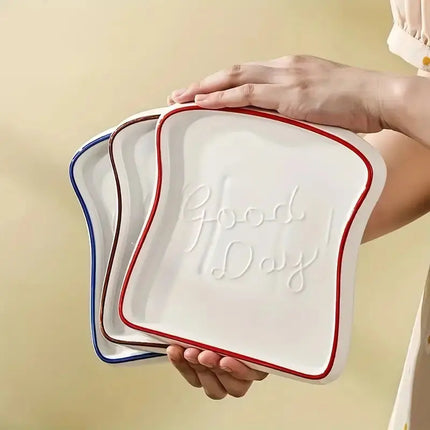 Toast Shaped Ceramic Plate, Cute Breakfast Plate – image 4