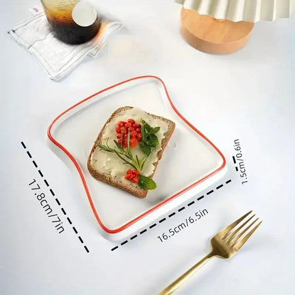 Toast Shaped Ceramic Plate, Cute Breakfast Plate – image 7